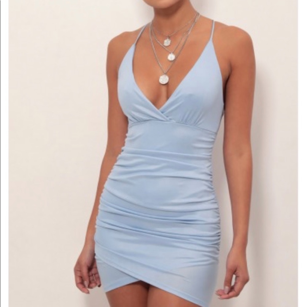 Lucy in the Sky Ruched cross back dress